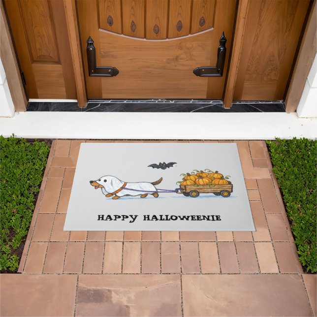 TRICK OR TREAT DACHSHUND  DOORMAT (Outdoor)
