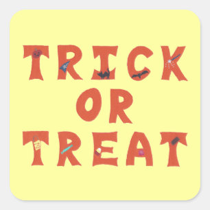 Trick or Treat Decorated Halloween Stickers