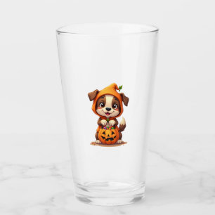 Trick or Treat Dog � Cute Halloween Puppy Shirt Glass