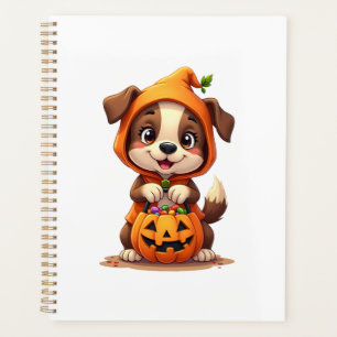 Trick or Treat Dog � Cute Halloween Puppy Shirt Planner