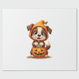 Trick or Treat Dog � Cute Halloween Puppy Shirt Wrapping Paper