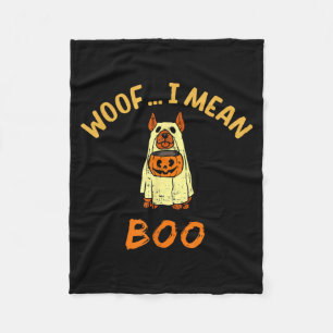 Trick Or Treat Dog Ghost Costume Halloween Dog Fleece Blanket