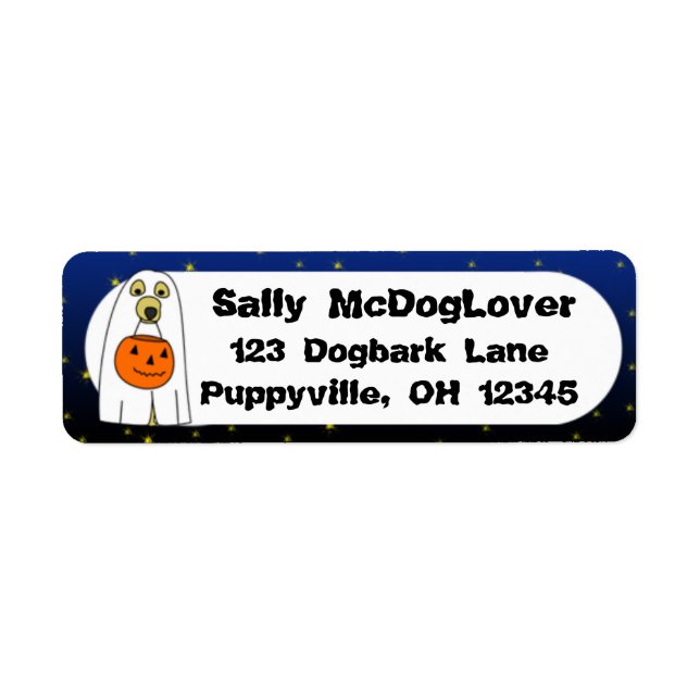 Trick or Treat Dog Return Address Label (Front)