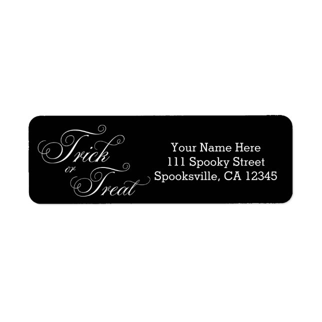 TRICK OR TREAT Elegant Halloween Address Labels (Front)