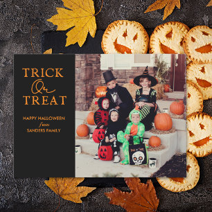 Trick Or Treat Family Photo Halloween Holiday Card