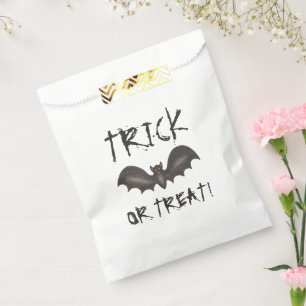 Trick or Treat Flying Black Bat Happy Halloween Favour Bag