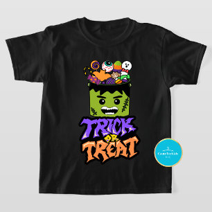Trick or Treat Frankenstein Halloween T-Shirt