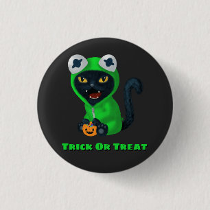Trick or Treat Frog Cat Halloween Costume 3 Cm Round Badge