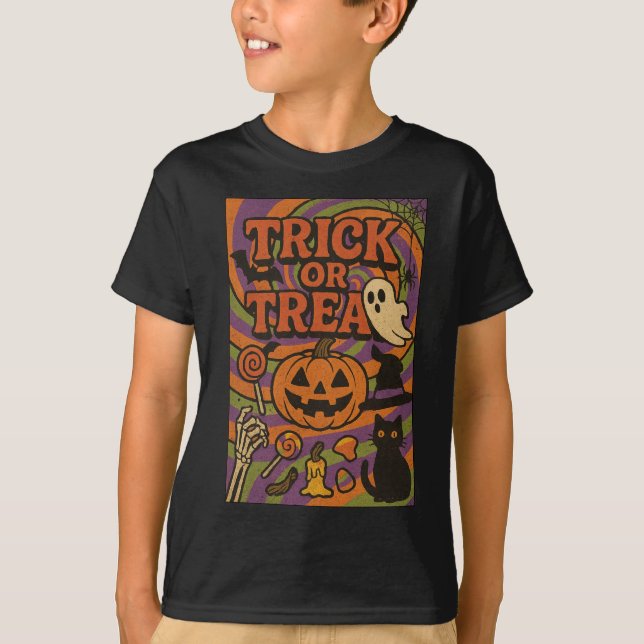 Trick or Treat Full Chest Halloween Clothes Unisex T-Shirt (Front)