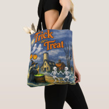 Trick or Treat Funny Dancing Skeletons Halloween