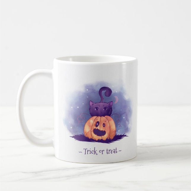 Trick or Treat Funny Halloween Mug (Left)