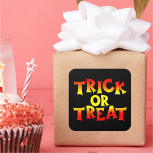 TRICK OR TREAT funny halloween Square Sticker
