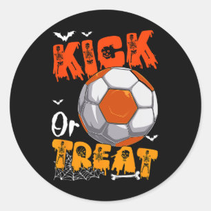 Trick Or Treat Funny Joke Kick Halloween Playing S Classic Round Sticker