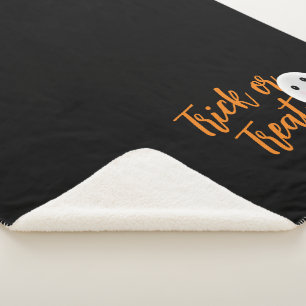 Trick or Treat Ghost Halloween Sherpa Blanket