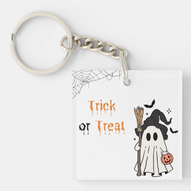 Trick or Treat Ghost Keychain (Front)