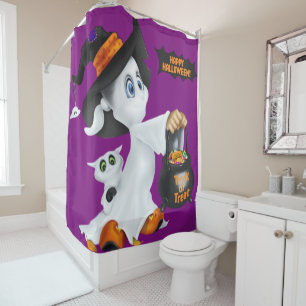 Trick or Treat Ghost Shower Curtain