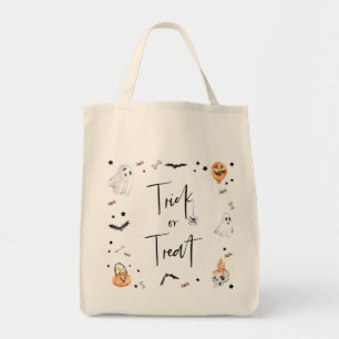 Trick or Treat Ghost Spider Bat Halloween Bag