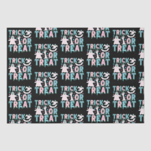 Trick or Treat Ghosts Cute Black Halloween Tissue Paper