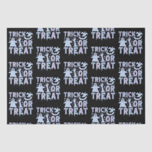 Trick or Treat Ghosts Cute Black Halloween Tissue Paper