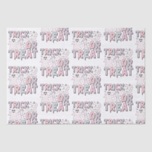 Trick or Treat Ghosts Cute White Halloween Tissue Paper