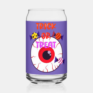 Trick Or Treat - Giant Eyeball And Halloween Candy Can Glass