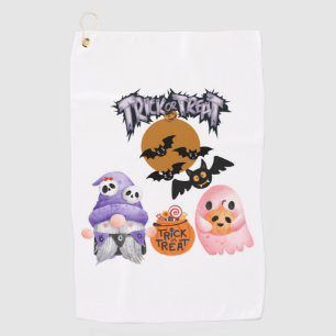 trick or treat gnomes golf towel