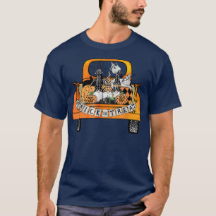 Trick Or Treat Gnomes Truck Pumpkin Halloween T-Shirt