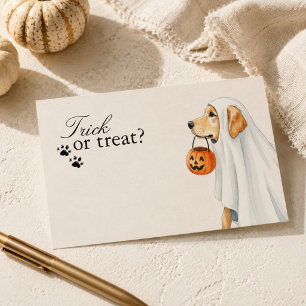 Trick or Treat Golden Retriever Dog Halloween Card