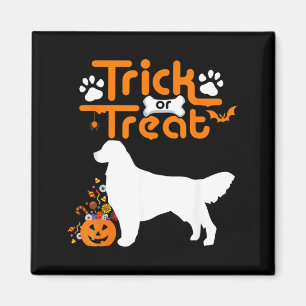 Trick Or Treat Golden Retriever Dog Halloween Magnet