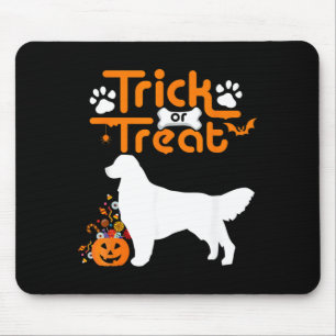 Trick Or Treat Golden Retriever Dog Halloween Mouse Pad