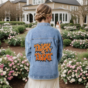 Trick Or Treat Graffiti Denim Jacket