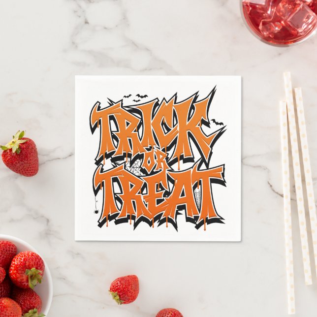 Trick Or Treat Graffiti Napkin (Insitu)