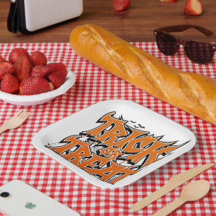 Trick Or Treat Graffiti Paper Plate