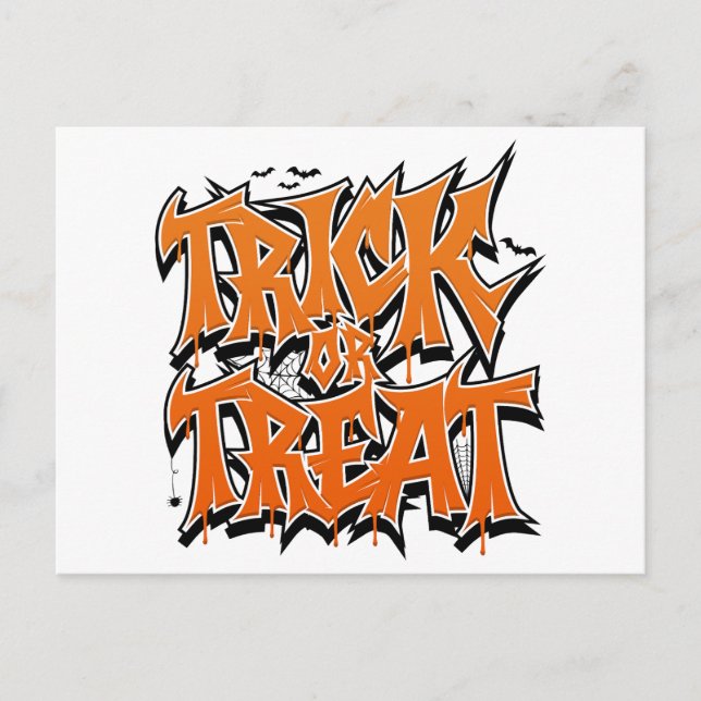 Trick Or Treat Graffiti Postcard (Front)