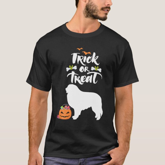 Trick Or Treat Great Pyrenees Dog Halloween Costum T-Shirt (Front)