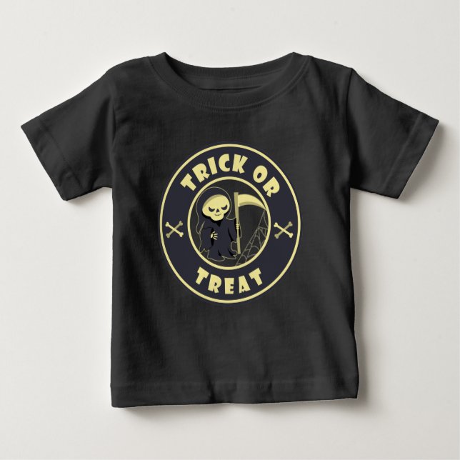 Trick or treat Grim Reaper starbucks logo coffee Baby T-Shirt (Front)