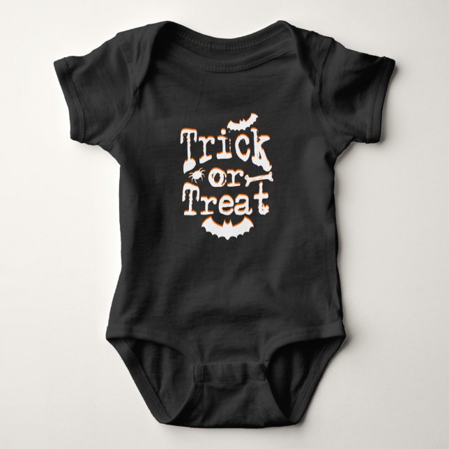 trick or treat halloween baby bodysuit (Front)
