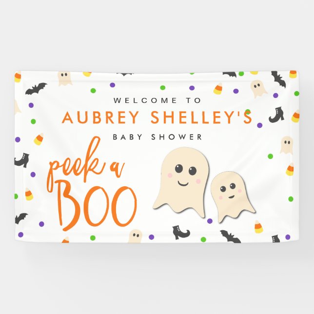 Trick or treat Halloween Baby Shower Banner (Horizontal)
