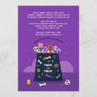 Trick or Treat Halloween Bag Invitation