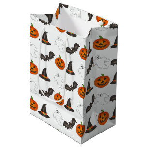 Trick-or-Treat Halloween Bat Pumpkin Ghost Witch Medium Gift Bag