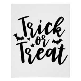Trick or Treat Halloween Bats Poster