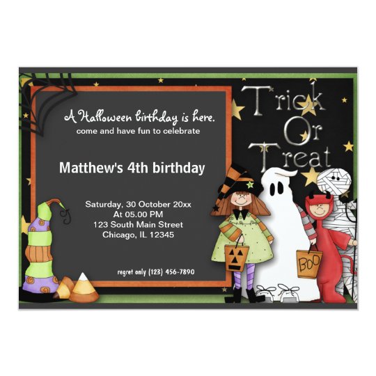 Trick or Treat Halloween Birthday Card