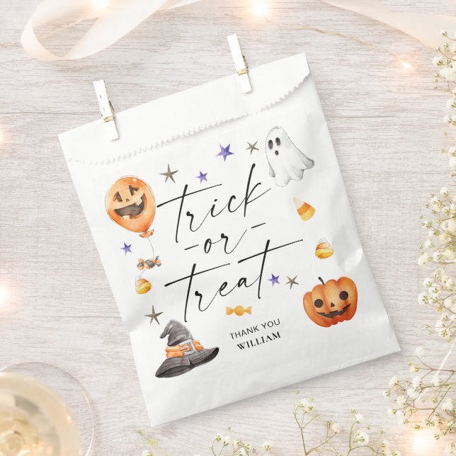 Trick or Treat Halloween Birthday Favour Bag (Clipped)