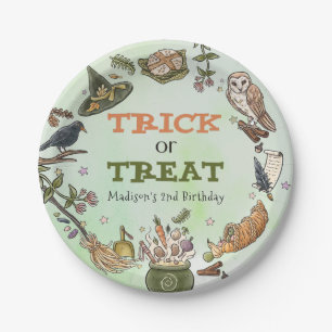 Trick or Treat Halloween Birthday Paper Plate