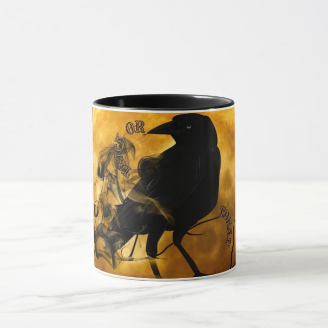 “Trick or Treat” Halloween Black crow Mug (Center)