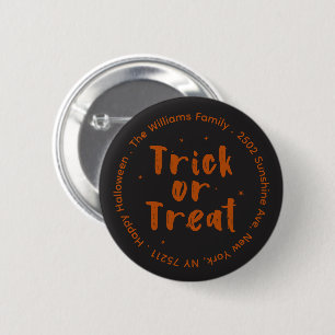 Trick Or Treat Halloween Button
