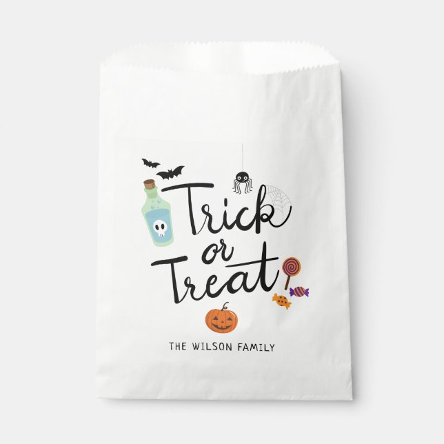 Trick or Treat Halloween Candy Favour Bag (Front)