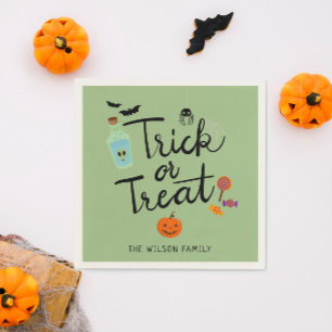Trick or Treat Halloween Candy Napkin