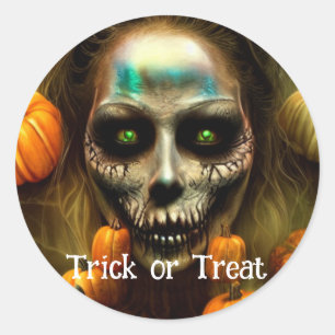 Trick or Treat Halloween Classic Round Sticker