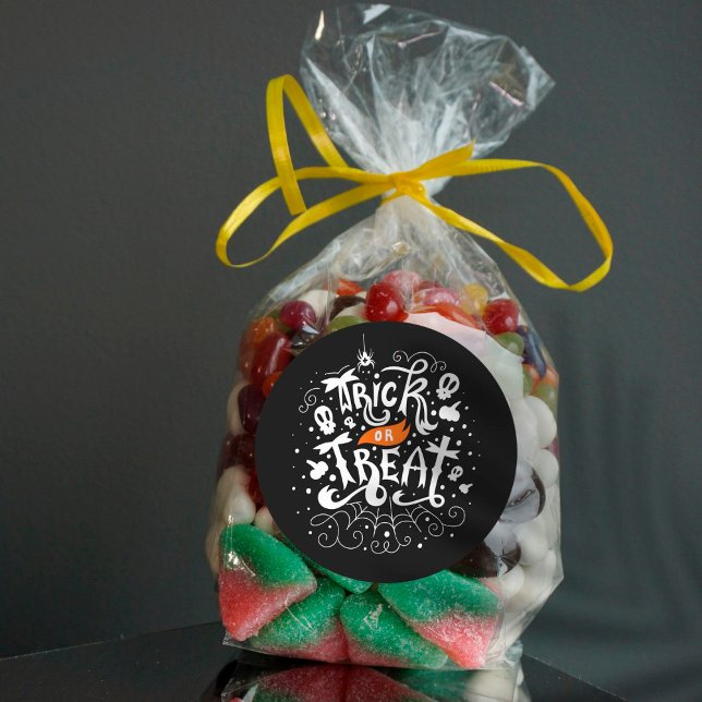 Trick or Treat Halloween Classic Round Sticker (Creator Uploaded)